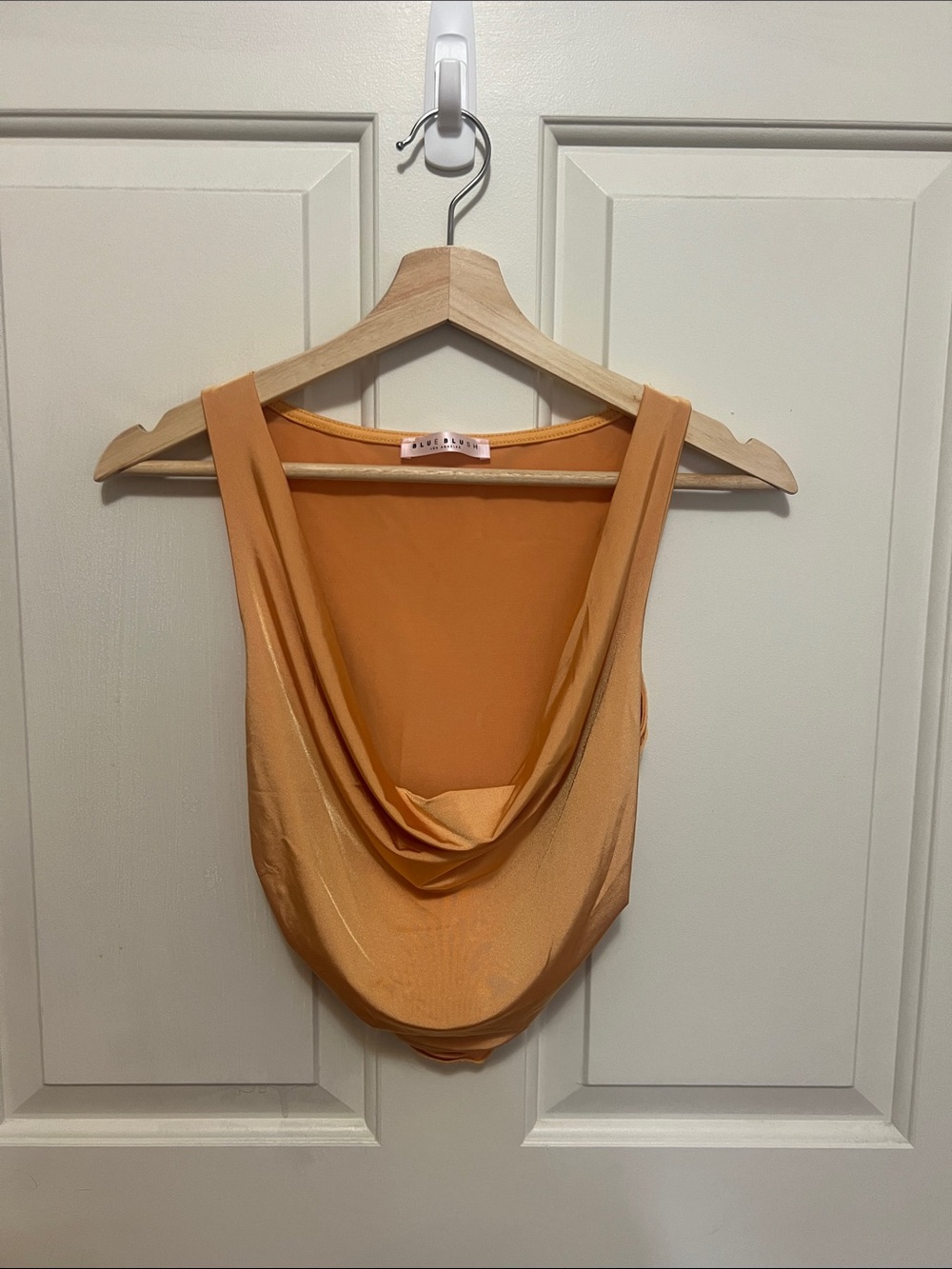 Blue Blush Draped Cowl Neck Camisole - Orange